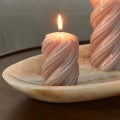 Kierrekynttilä 14 cm tai 9 cm pinkki