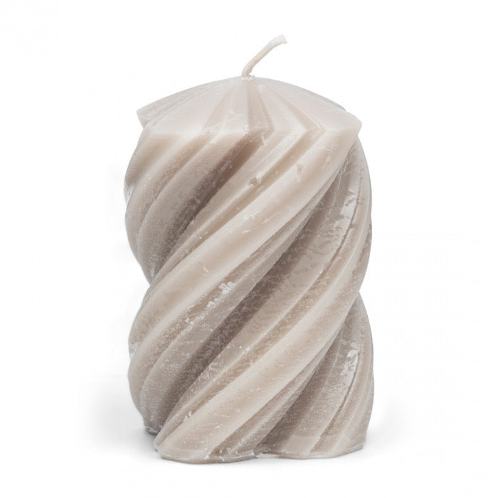 Kierrekynttilä 14 cm tai 9 cm taupe