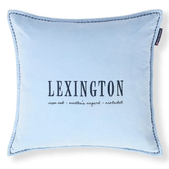 Lexington icons luomupuuvillasametti tyynynpäällinen, sininen, 50x50cm