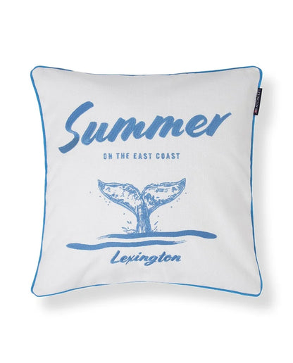 Lexington Summer whale -luomupuuvillainen koristetyynynpäällinen