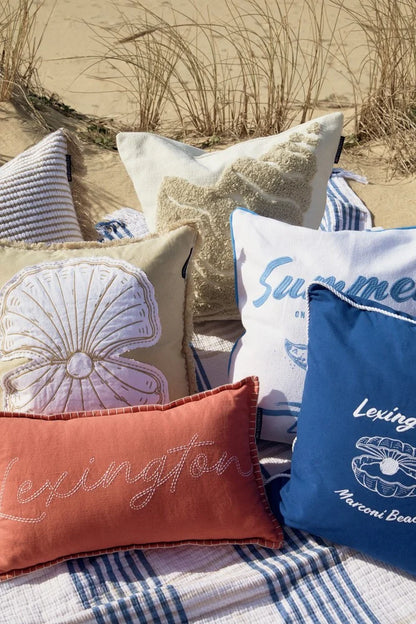 Lexington Sininen luomupuuvillatvillinen tyynynpäällinen