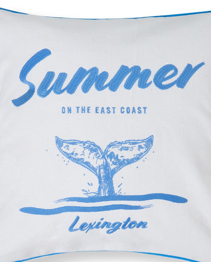 Lexington Summer whale -luomupuuvillainen koristetyynynpäällinen