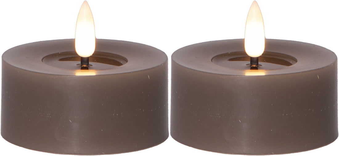 Flamme Flow isot LED tuikut 7 cm 2-pack ruskea tai beige