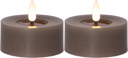 Flamme Flow isot LED tuikut 7 cm 2-pack ruskea tai beige